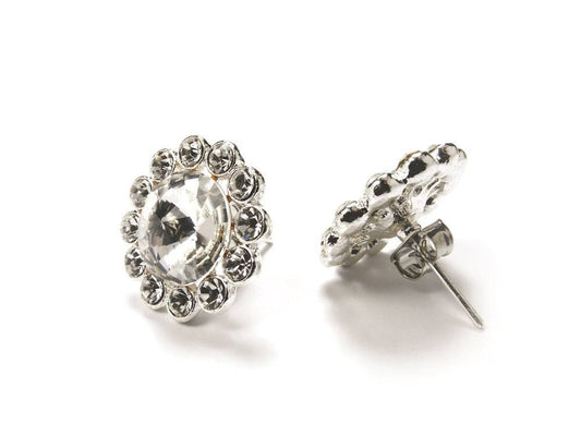 FH2 - Crystal Pierced Flower Earrings