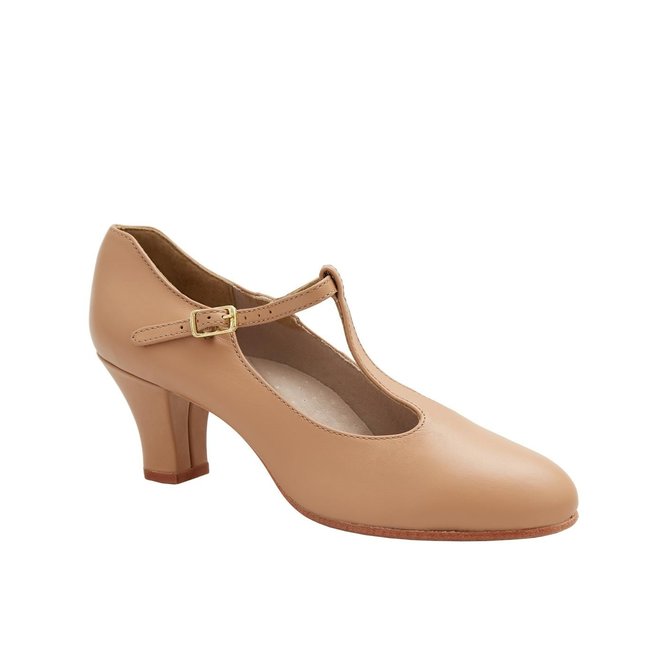 Chaussure de caractère caramel à bride en T